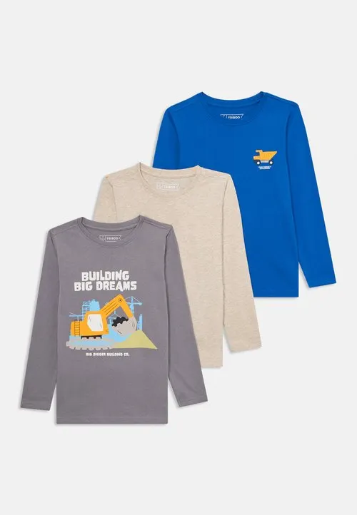 3 PACK - Topper langermet - grey/white/blue