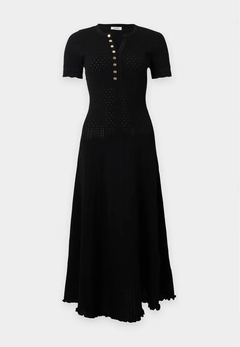 ROBE MIDI POINTELLE FACON MILO - Strikket kjole - noir