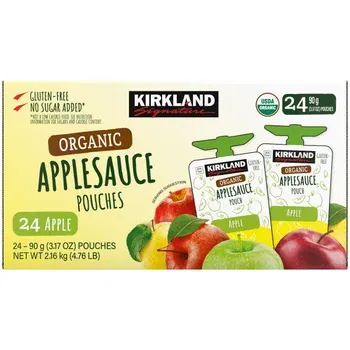 Kirkland Signature, Organic Applesauce, 3.17 oz, 24-Count