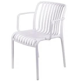 Sedia con braccioli in plastica pp, bianco, Paris Esté