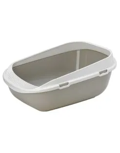 Moderna Open Kattenbak Mega Step - Kattentoilet - 65.6x48.2x28.5 cm Grijs Wit