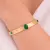 Armband in edelstaal, groen stenen