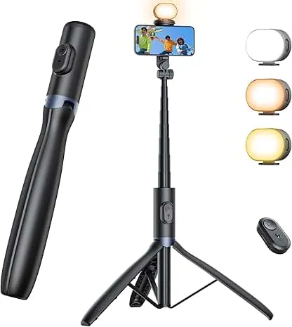ANXRE 67.7" Selfie Stick Tripod with Light, NT99 Exten…