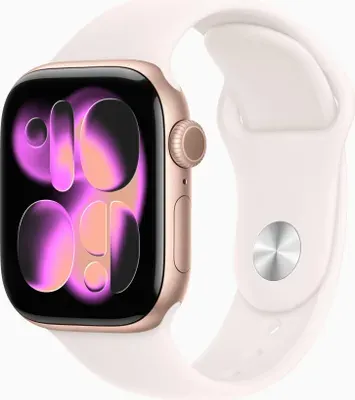 Apple Watch S11 Aluminium 42mm Rosegold (Sportarmband blassrosa) S/M