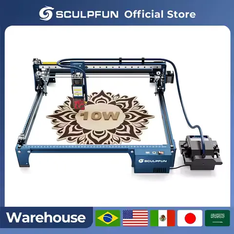 SCULPFUN S30 Pro 10W Laser Engraving Machine With Automatic Air-assist US Plug and Play