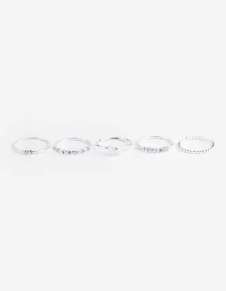 Anello - Confezione da 5 pezzi - Argento