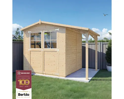 Zahradní domek Bertilo Tonio 2 Plus včetně šikmé střechy 297x233 cm přírodní