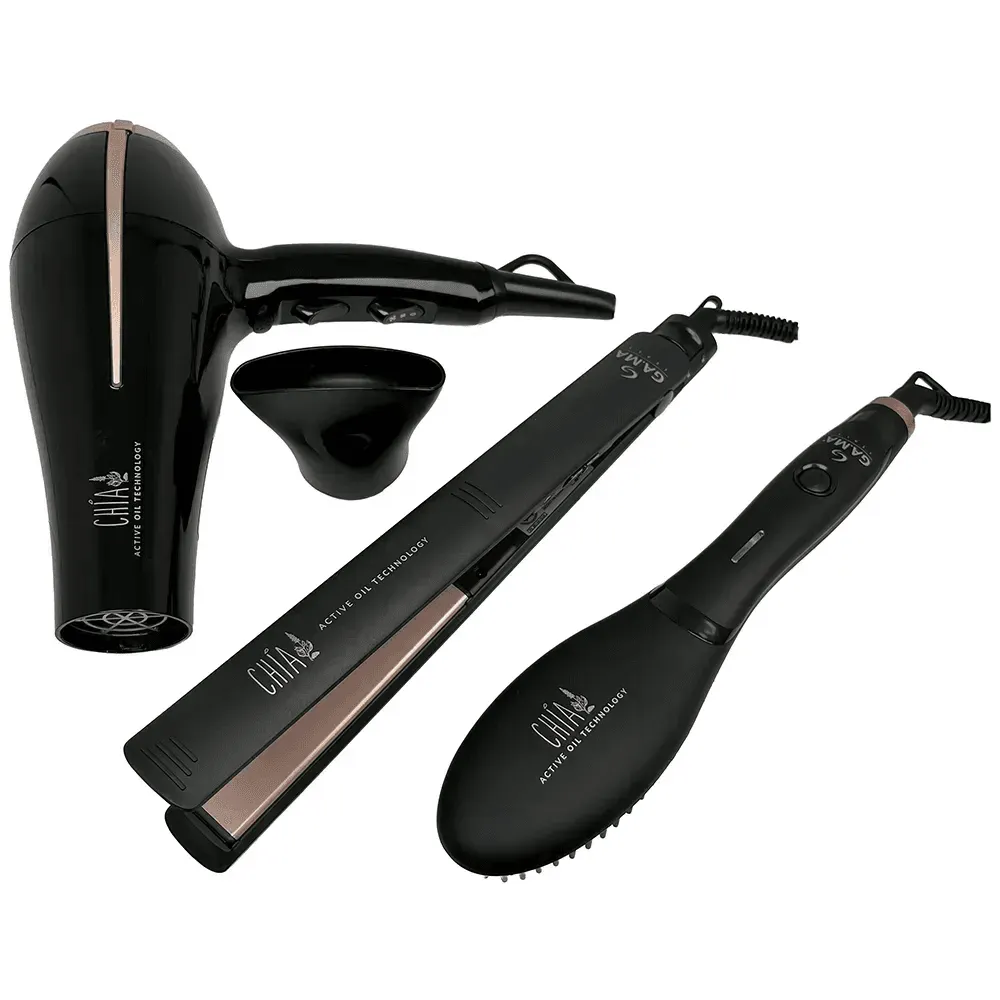 Combo Chia Planchita + secador + cepillo