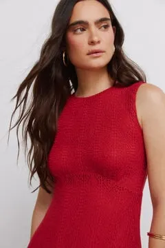 Vestido midi tirantes bordado