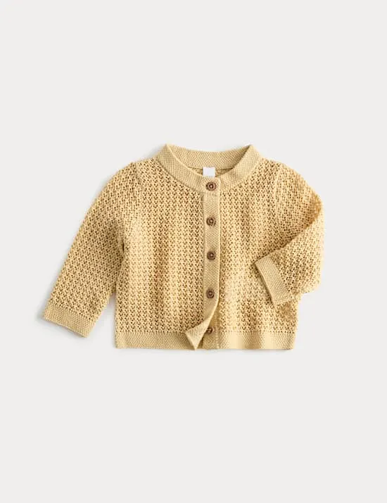 Strickjacke aus reiner Baumwolle (3,2 kg – 12 Monate)