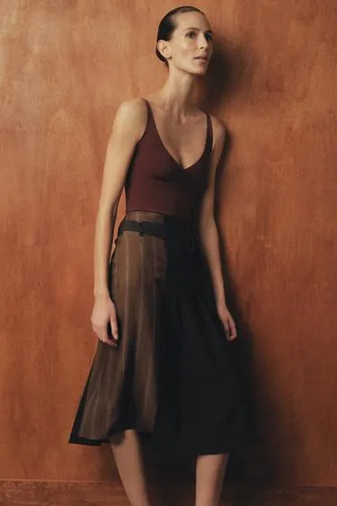 ZW COLLECTION CONTRAST BELT SKIRT