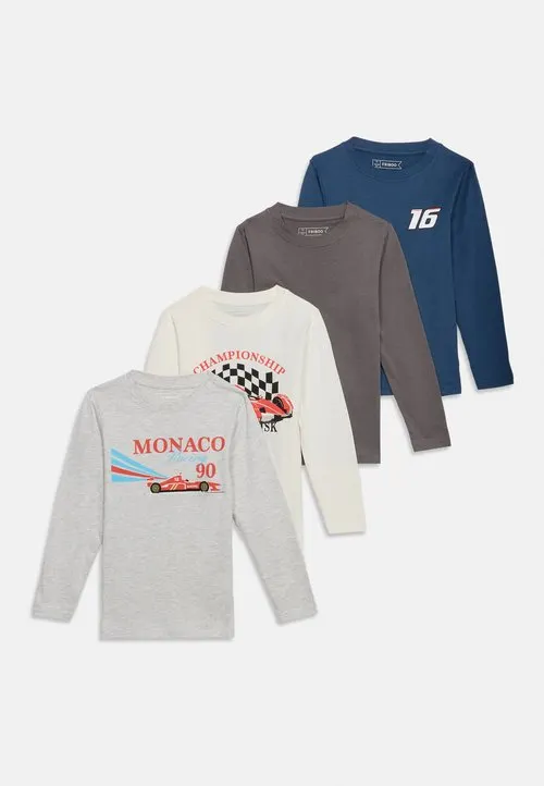 4 PACK - Topper langermet - dark blue/ off-white/mottled grey