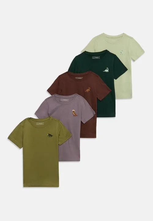 5 PACK - T-shirts - light green/green/brown