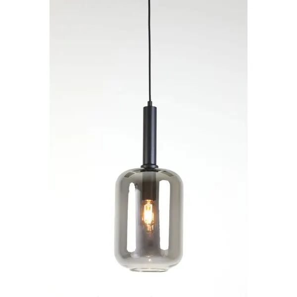Hanglamp Peglio glas smoke zwart 1-lichts