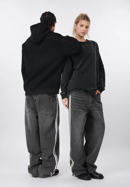 UNISEX - Baggy jeans - black denim
