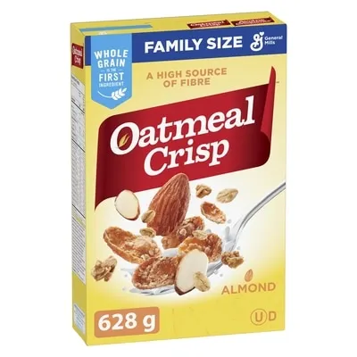 Oatmeal Crisp Breakfast Cereal, Almond, Family Size, High Fibre