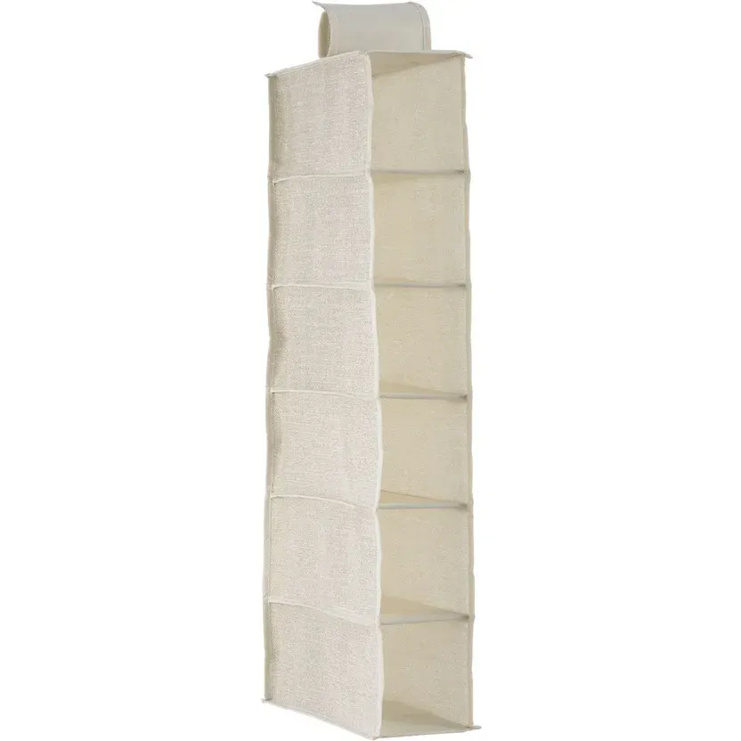 Organizador de tela con 6 repisas 15 x 30 x 84 cm