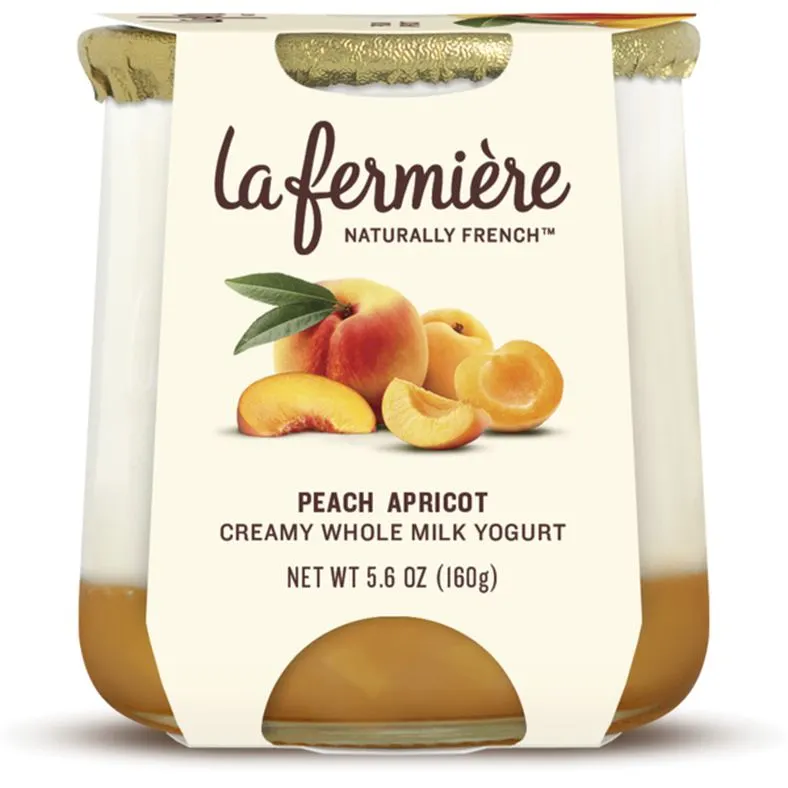La Fermière Yogurt Peach Apricot, Whole Milk
