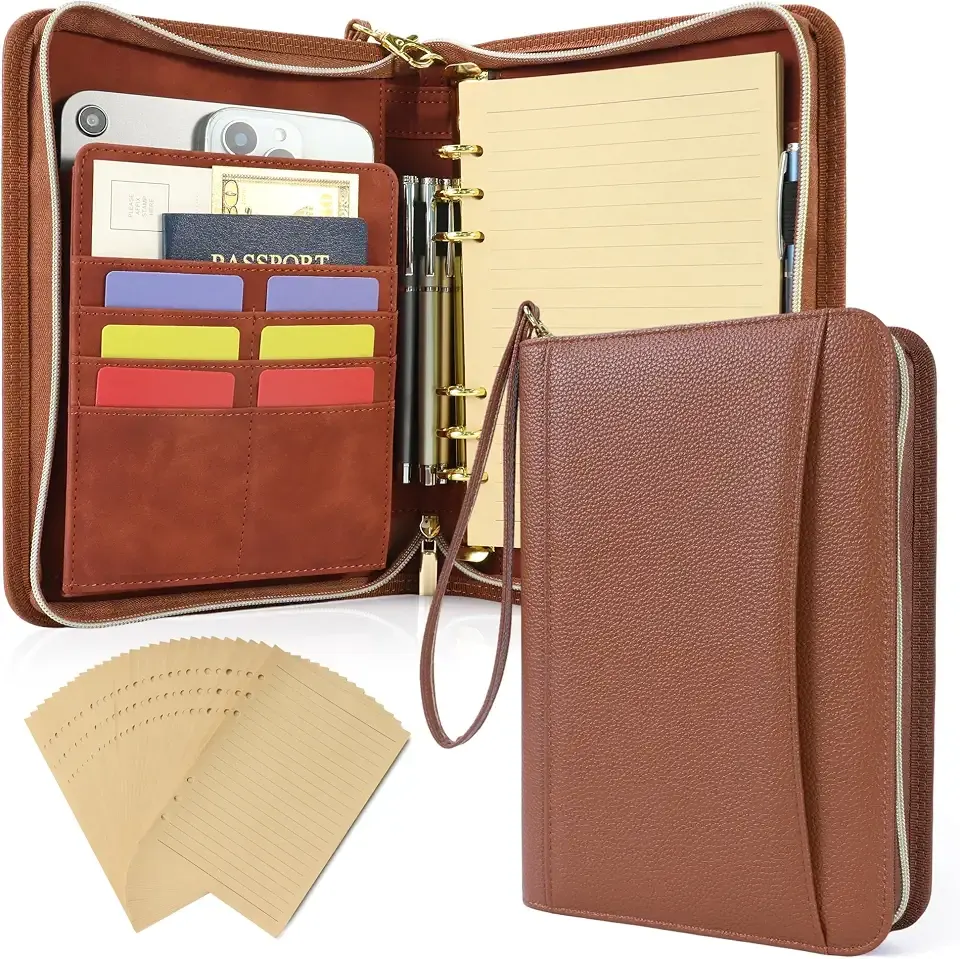 A5 Zippered 6 Ring Binder, Planner and Budget Binde