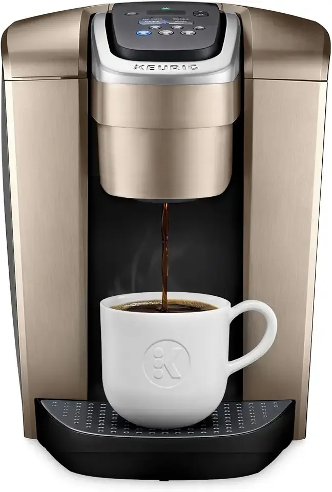 K-Elite Single Serve K-Cup Pod Coffee Maker, with Strength and Temperature Control, Iced Coffee Capability, 8 to 12oz Brew Size, Programmable, Brushed Gold