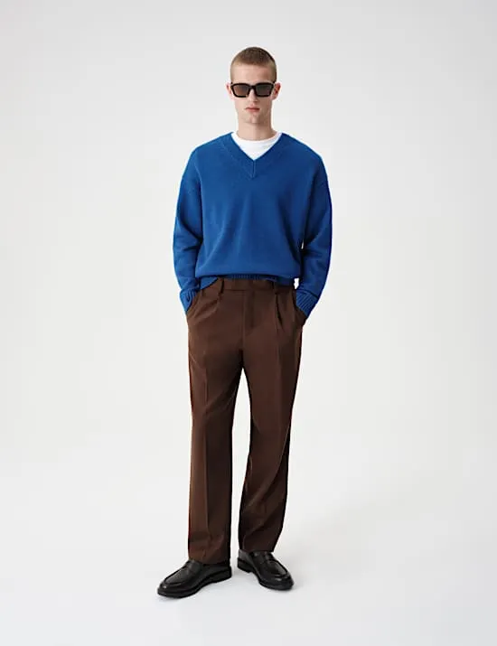 Anzughose aus Twill mit Stretchanteil in Regular Fit