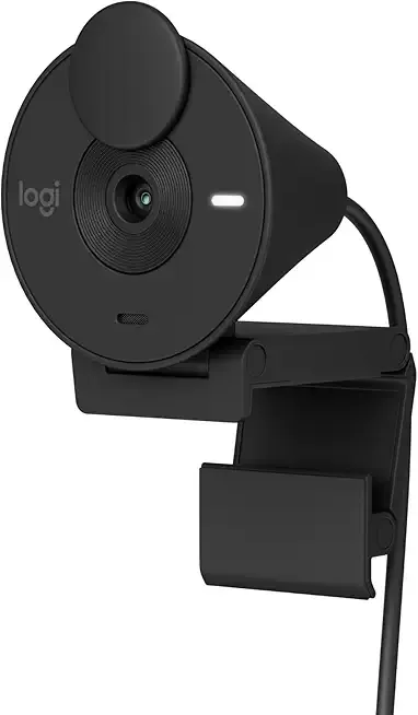 Brio 301 Full HD Webcam with Auto Light Correction, Show Mode, Noise Reduction Mics, Privacy Cover, Works with Microsoft Teams, Google Meet, Zoom, Nintendo Switch 2 new GameChat mode - Black