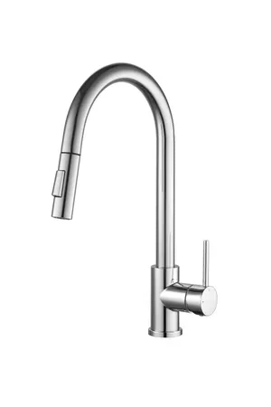 Grifo de cocina monomando caño alto extraíble MARCO MAMMOLITI Bylas cromo