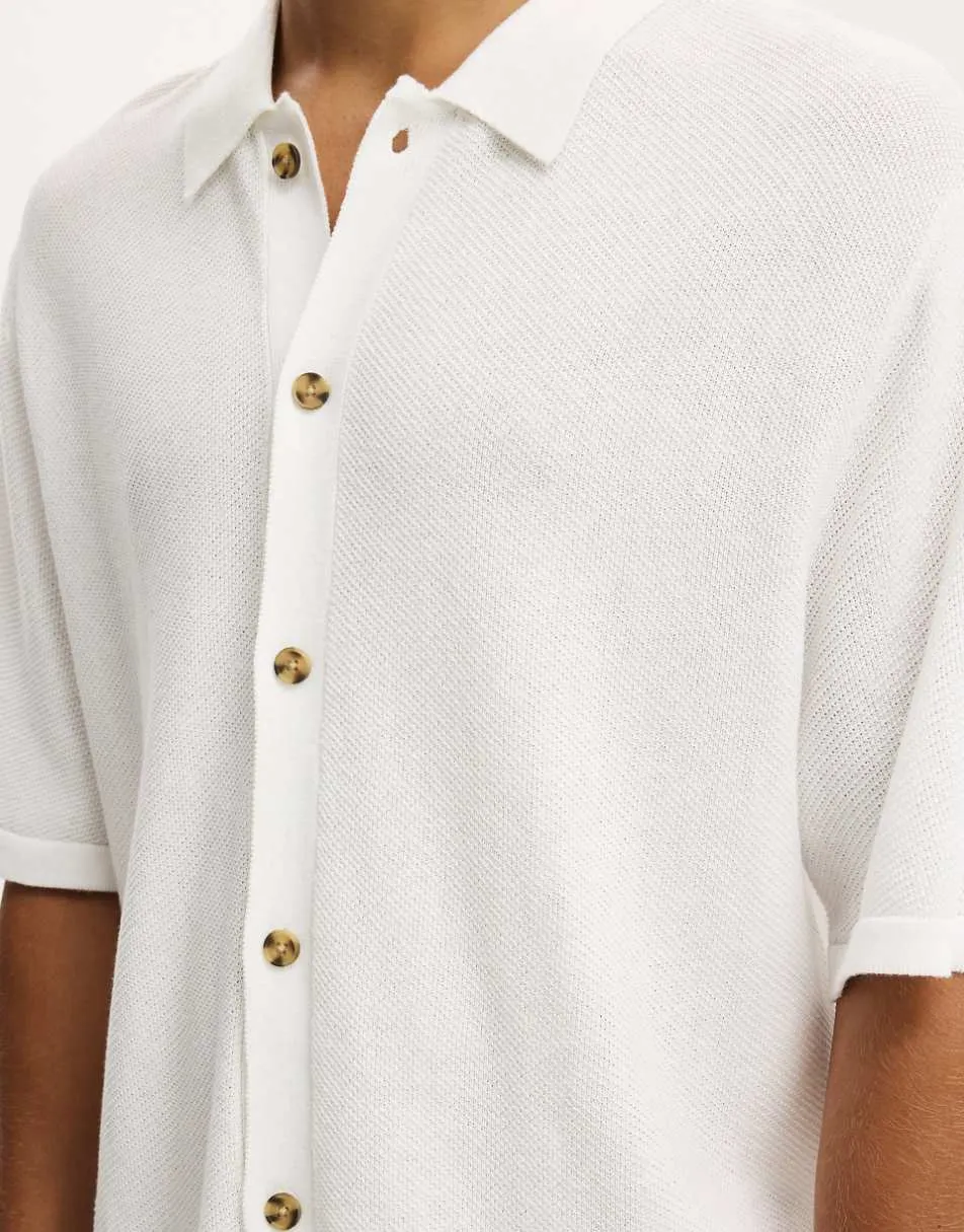 Cotton On Box fit knit shirt in white