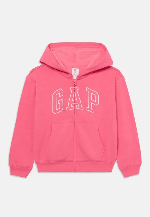 KIDS RELAXED GAP LOGO ZIP HOODIE - Hoodie - pink jubilee neon