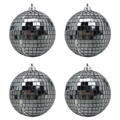 Enchanted Forest® 80mm Slate Mirror Shatterproof Ornaments - 4 Pack