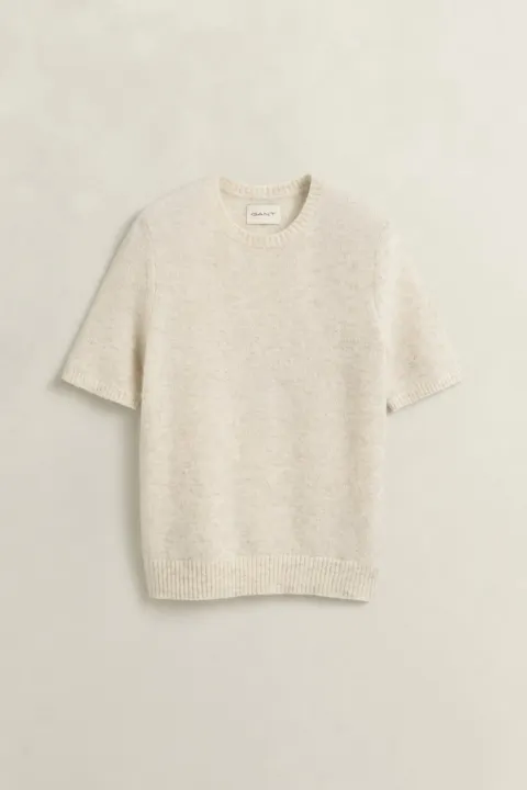 Alpaca Wool Blend Short Sleeve Sweater