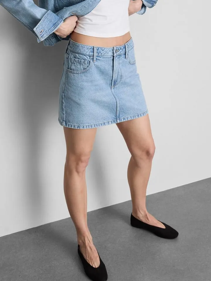 Mini-jupe en jean coton