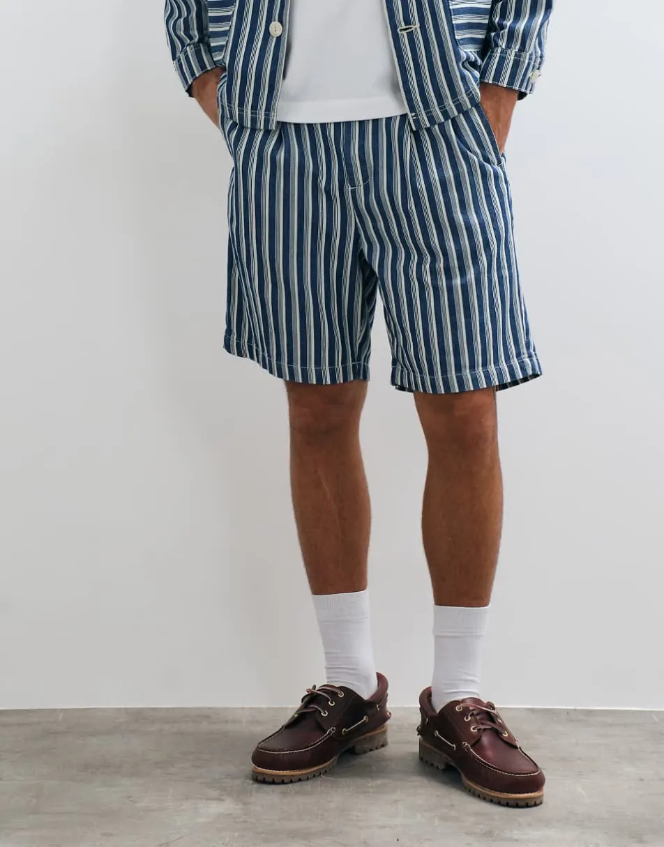 BLKVIS source striped denim shorts co-ord in blue multi