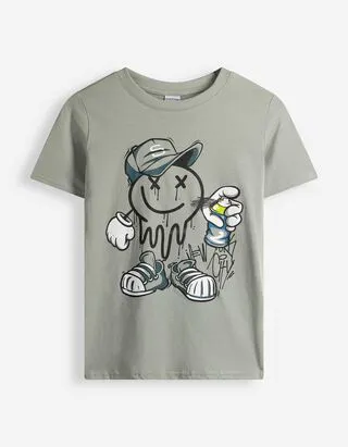 T-shirt - Stampa frontale - Verde chiaro
