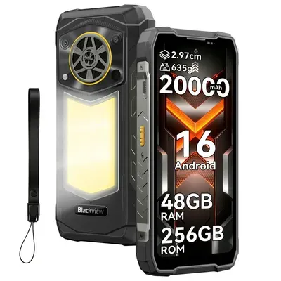 Blackview ROCK 5 Outdoor Smartphone Ohne Vertrag, 48+256GB, Android 16, 20000mAh, 33W, 120Hz, 2.4K, NFC, 108MP+50MP+20MP, 348LM, IP69K&IP68