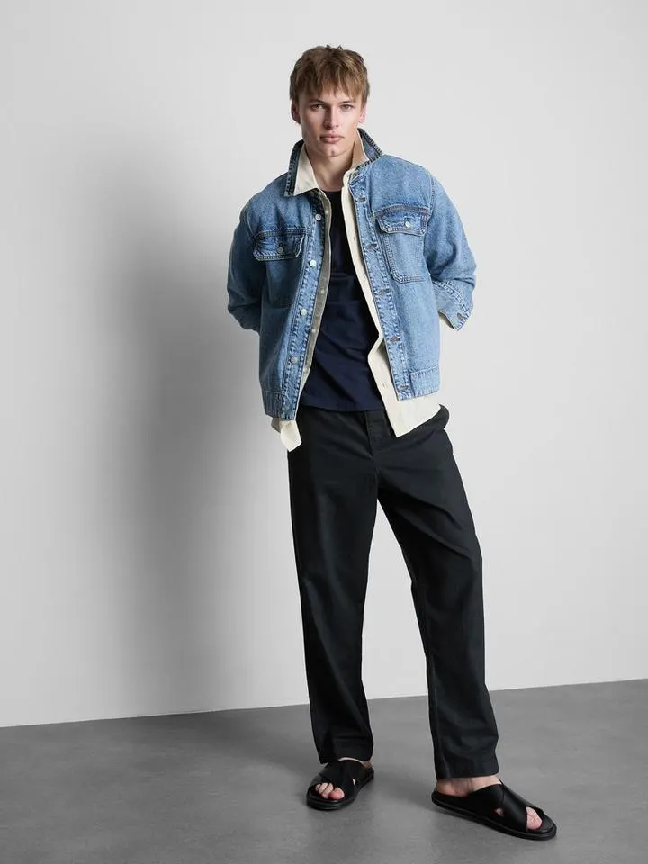 Pantalon en mélange de lin