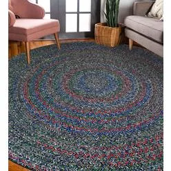 Rhody Rug Sophia SO95 Denim Blue 6' x 6' Round - Braided Area Rug, Home Decor, Floor...