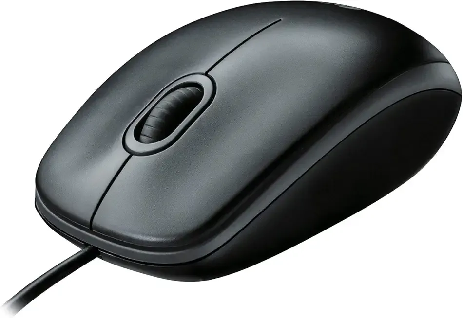 Logitech B100 Wired Mouse for Computer and Laptop, USB Corded Mouse, Right or Left Hand Use - Black