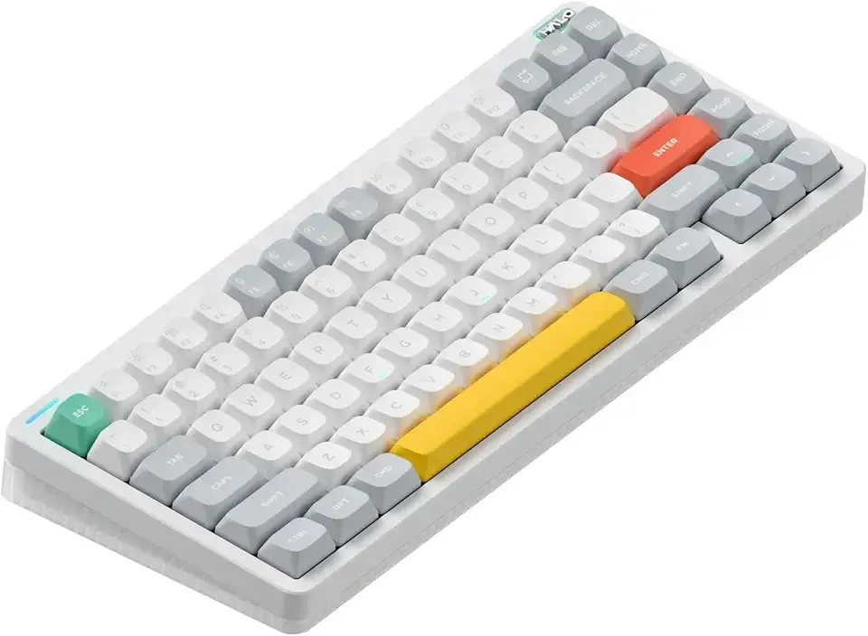 nuphy Halo75 V2 Mechancial Gaming Kyeboard,75% Wireless Hot Swappable Bluetooth Keyboard,83 Kyes RGB Backlit Keyboard,Support Bluetooth/2.4GHz/USB-C (White, Raspberry (46gf))
