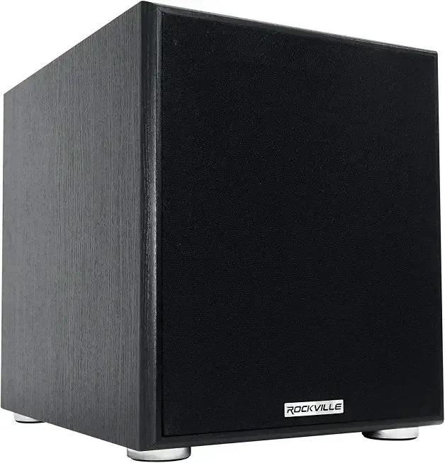 Rockville Rock Shaker 10 Black 600W Powered Subwoofer, Class-D Amp, Adjustable Crossover, MDF Enclosure, for Home Theater and Studio | 600W Peak, 300W RMS, RCA In/Out, High-Level In/Out, 20Hz-200Hz Response, MDF Enclosure, Class D Amplifier