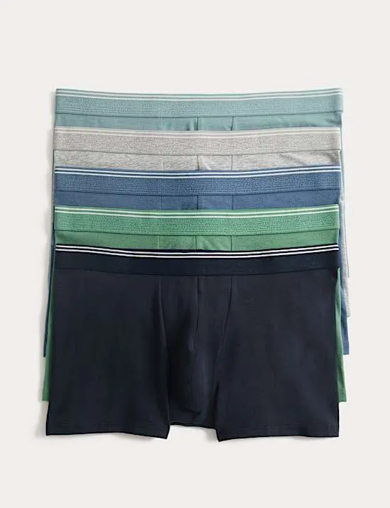 5er-Pack Baumwoll-Hüftslips mit Stretch und Streifenmuster