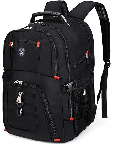 SHRRADOO Extra Large Travel Laptop Backpack for Men, Work College Backpacks | Fit 17 Inch Laptops, with Combination Lock, Carry On Flight Approved, Men Women Business Backpack,Bookbag School Backpack