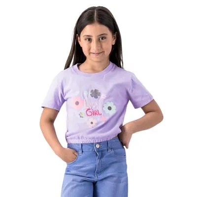 Playera Fantastic Niña Cuello Redondo Leyenda frontal Lucky Girl