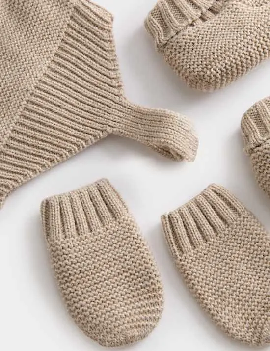 5-teiliges Trapper-Strickset für Babys (0–12 M.)