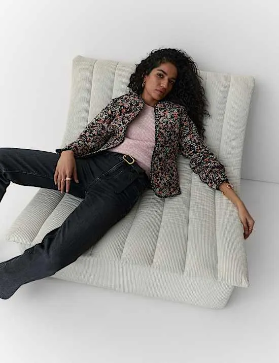 Pure Cotton Printed Quilted Reversible Jacket