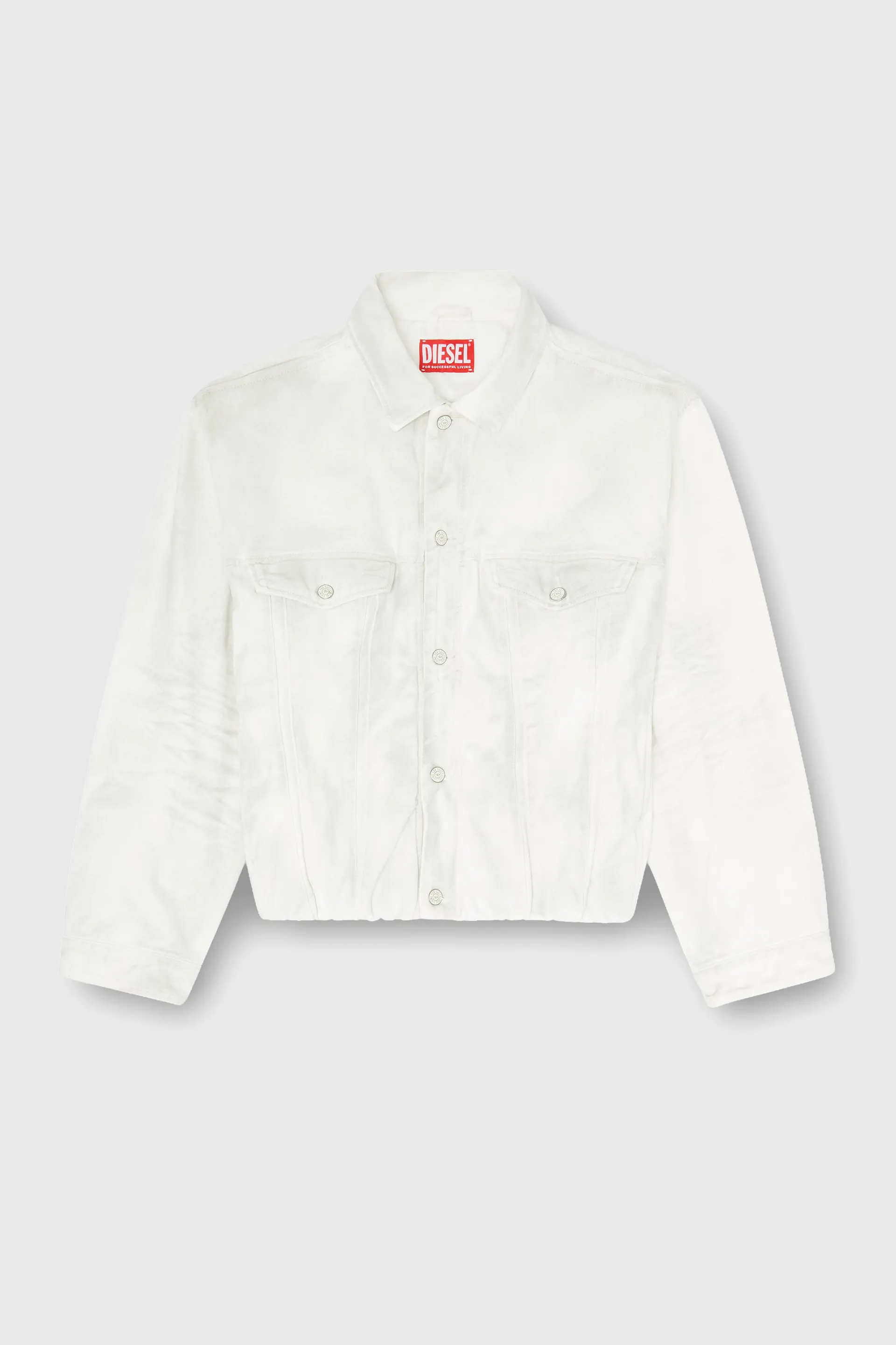 Elasticated trucker jacket in denim