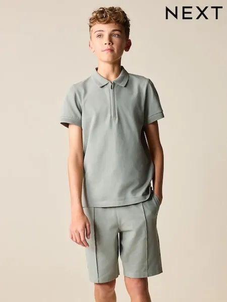 Navy Short Sleeve Polo Shirt and Shorts Set (3-16yrs)