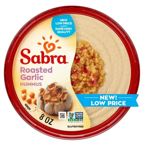 Sabra Roasted Garlic Fresh Hummus Dip, Non-GMO, Gluten Free, Vegan Hummus Spread, 8oz Tub $3.17 39.6 ¢/oz