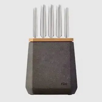 Furi Terrazzo Flint Stone Knife Block Set 6Pc