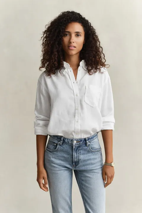 Oversized indigo skjorte